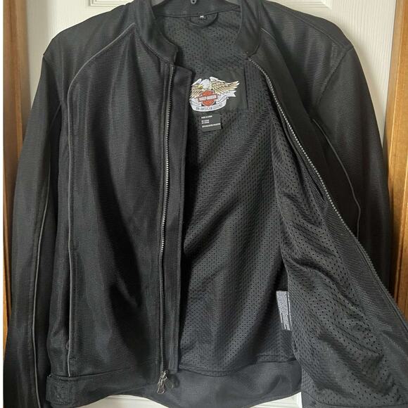 Harley-Davidson Eagle Men’s Black Mesh Jacket Size M - Picture 4 of 6
